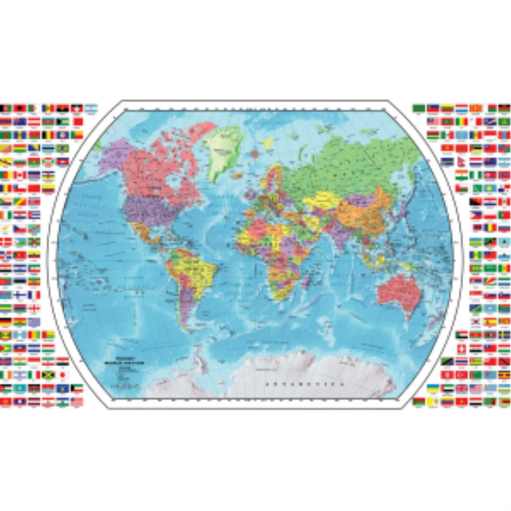 World Map Displayer With 49"/124.5Cm X 33"/84Cm World Map (French) 18 Maps To A Displayer.