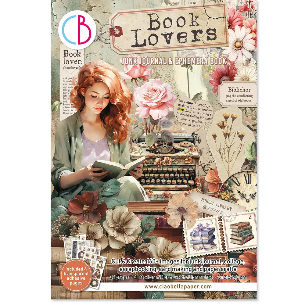 Book Lovers Junk Journal & Ephemera Book A4 32/Pkg