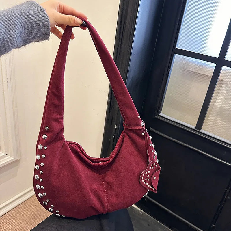 Soft Plush Underarm Tote Bag for Women, Casual Everyday Shoulder Handbag