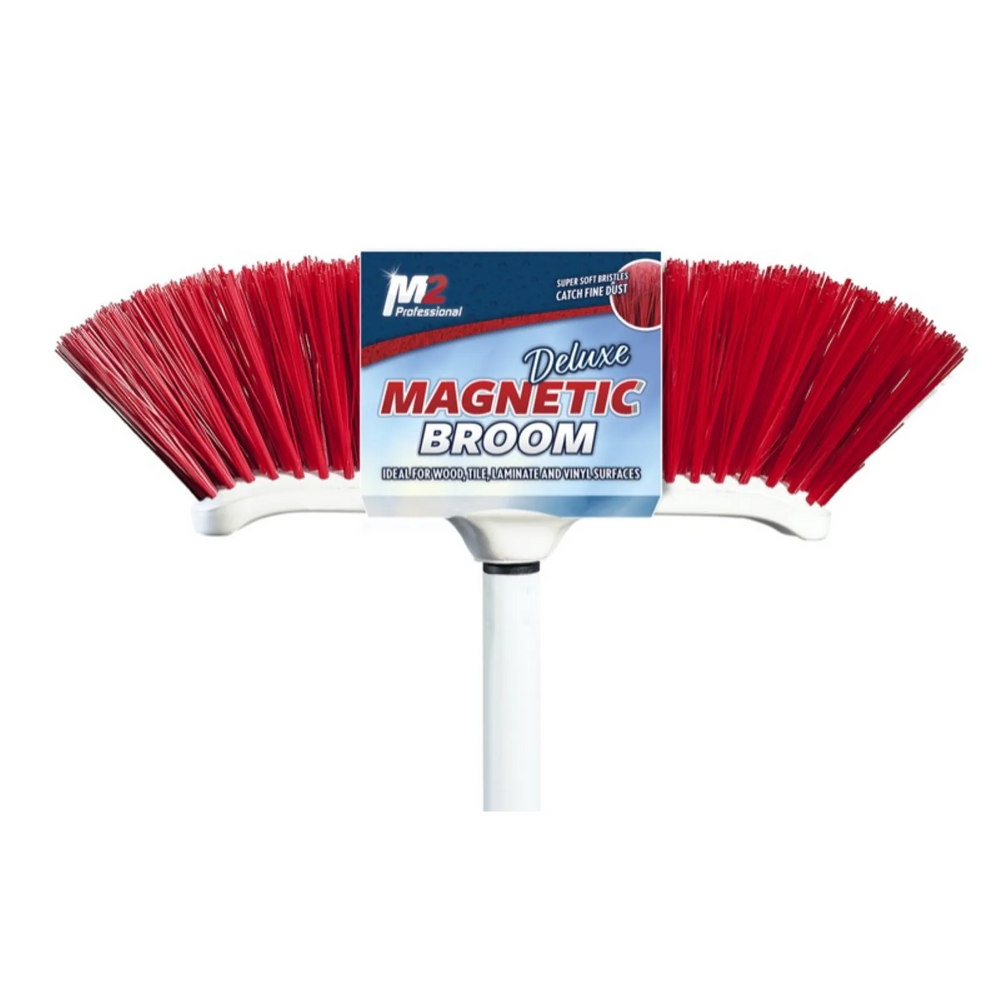Venus Lrg Indoor Curved Mag Broom Red &Blue w/48" Metal Handle