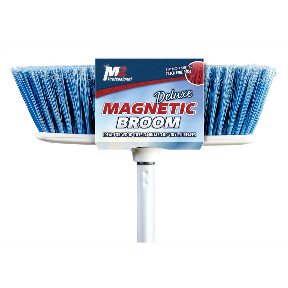 Pluto Lrg Indoor Flat Mag Broom Blue w/48" Handle
