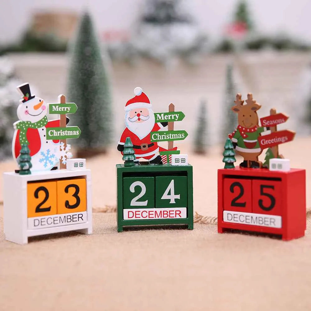 Wooden Christmas Advent Calendar – Holiday Countdown Decoration, 14cm