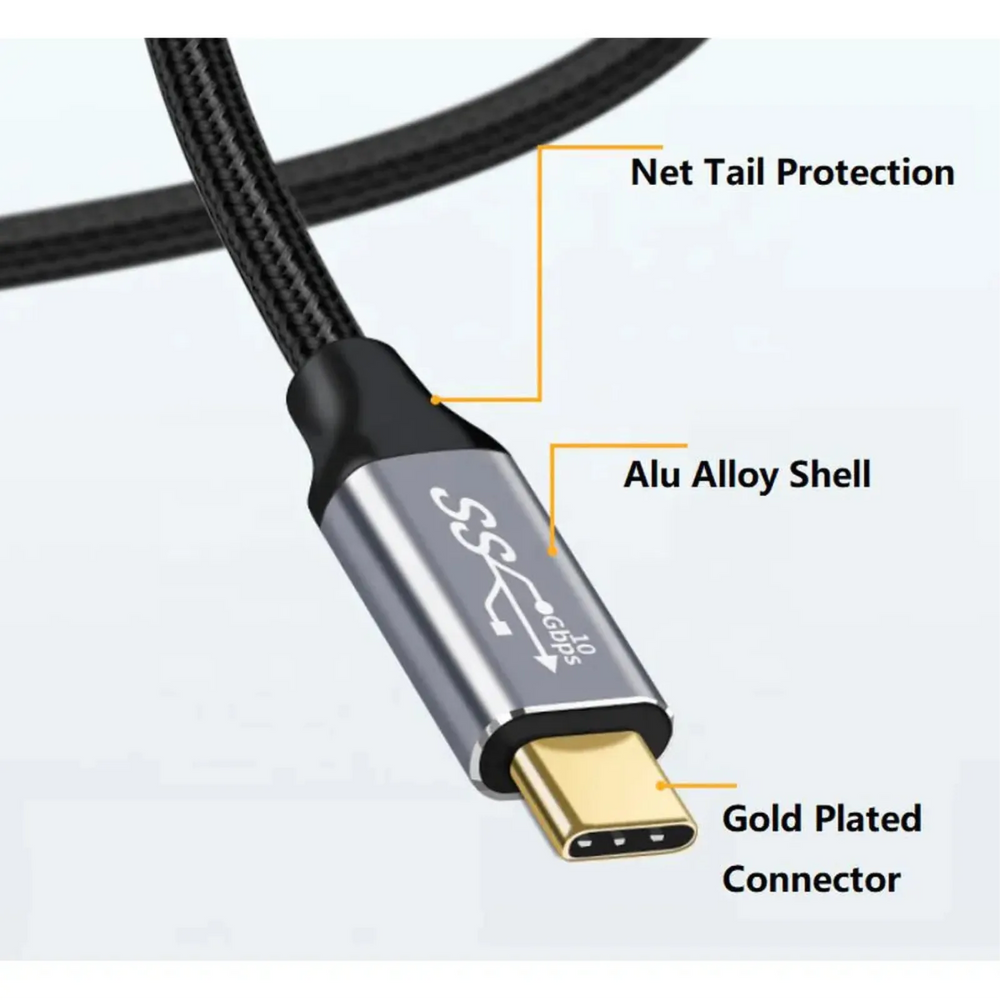 Mlink - USB-C 3.1 Braided Extension Cable PD100 10Gbps 20V/5A - 3m (10')