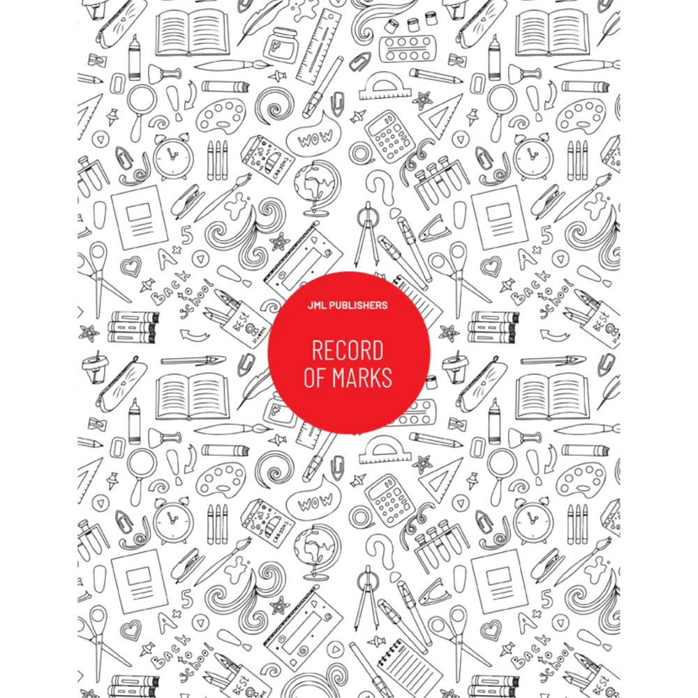 Record of Marks for 2 groups of students + 1 acetate, School icons cover