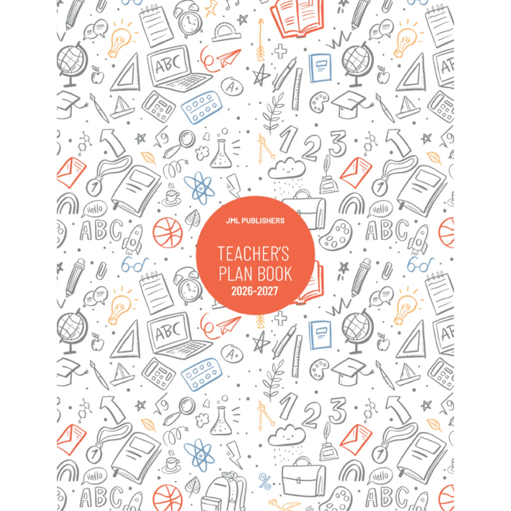 Teacher planner 2026-2027, Weekly plan book 5 periods with lunch + record of marks 8 groups + 10 ruled sheets + 1 pocket