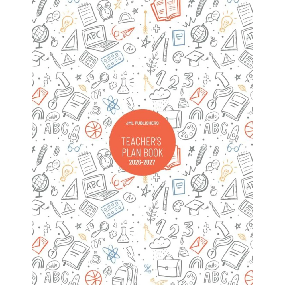 Teacher planner 2026-2027, Weekly plan book 5 periods