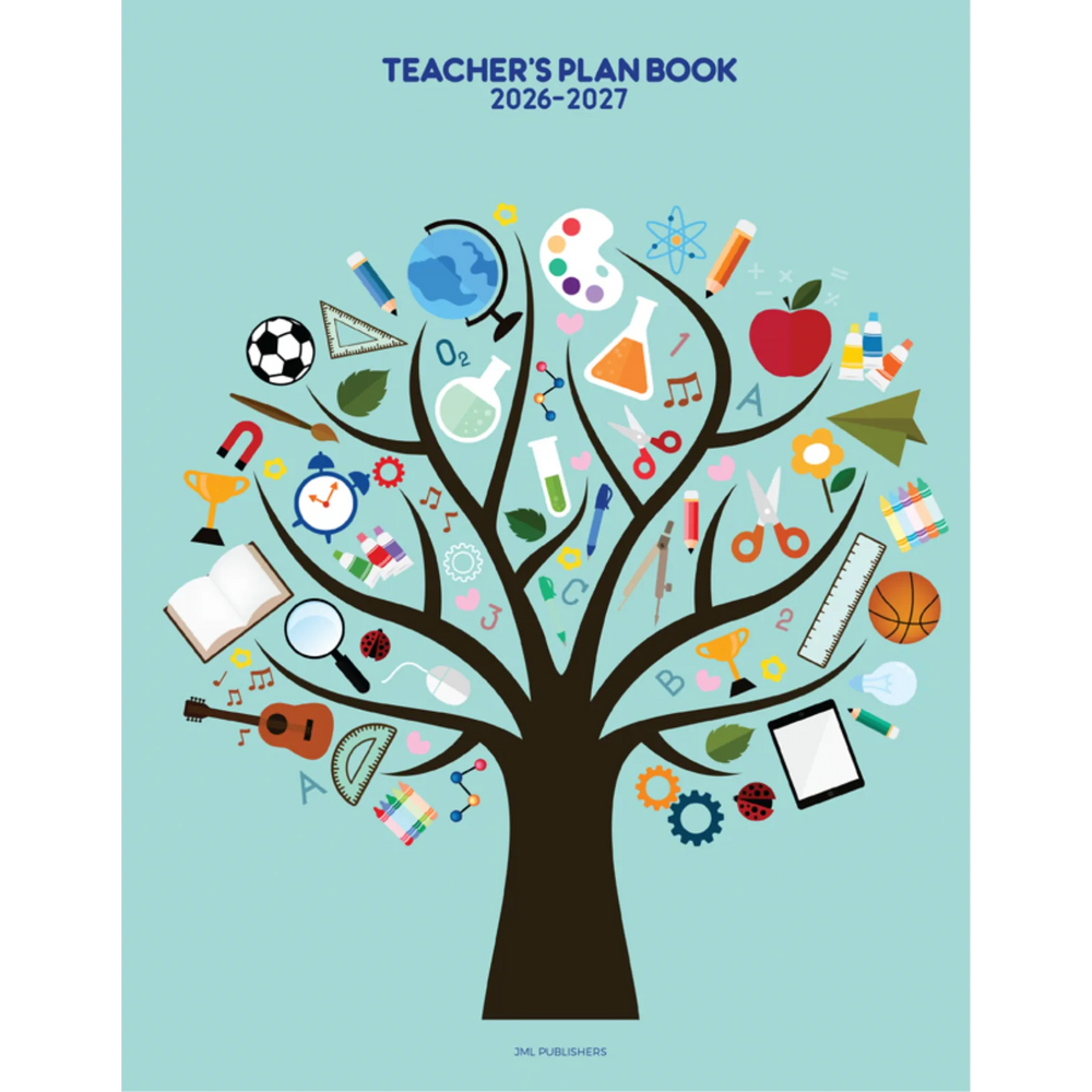 Teacher planner 2026-2027, Weekly plan book 8 periods dated + record of marks 8 groups + 3 acetates + 10 ruled sheets +