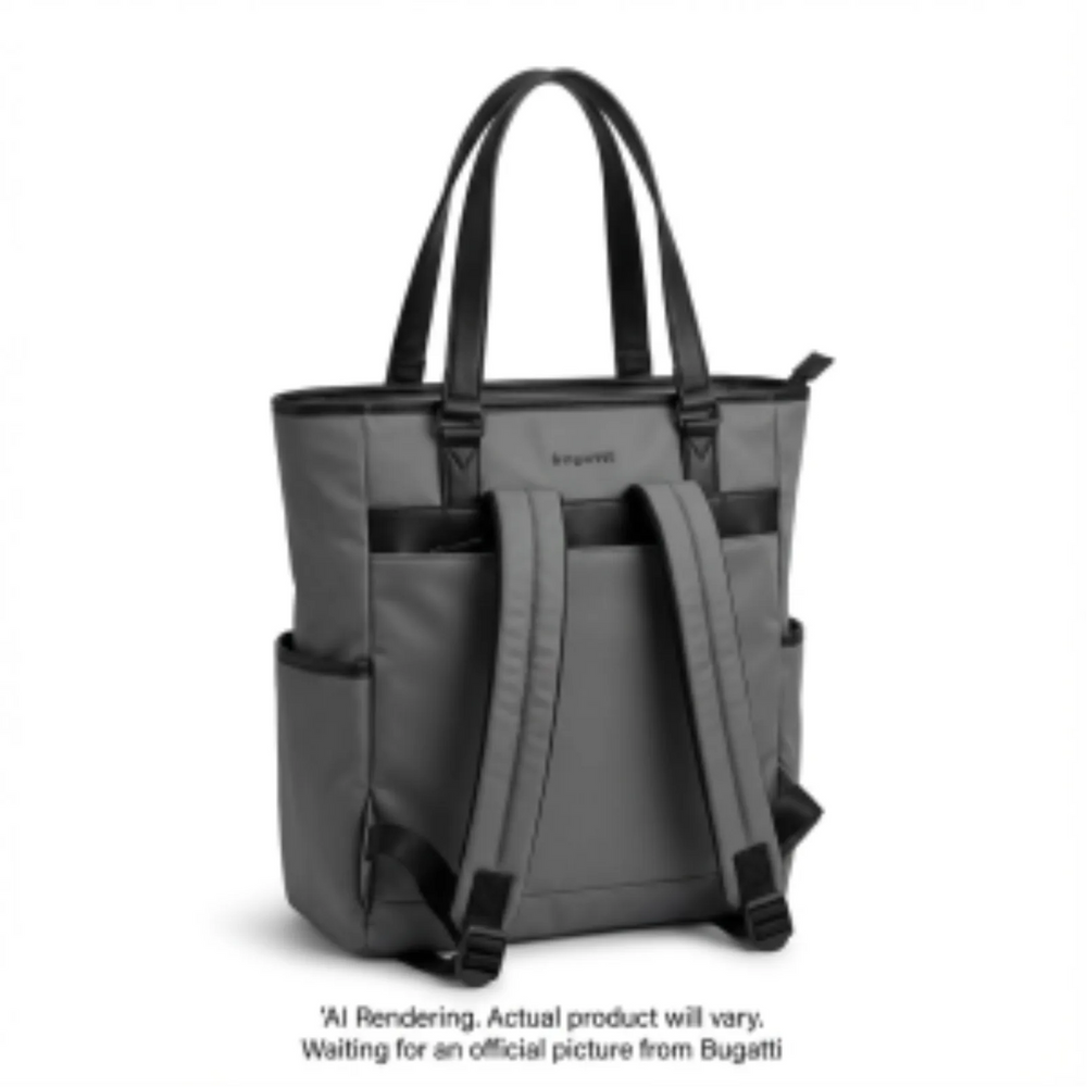 Bugatti Madison Women's Business Tote Bag - Grey Vegan Leather Large Capacity Professional Carryall CNV2538BU