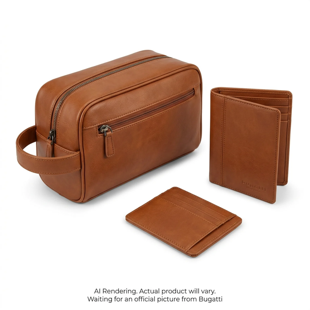 3 pc Gift Set Valentino- PU-Cognac