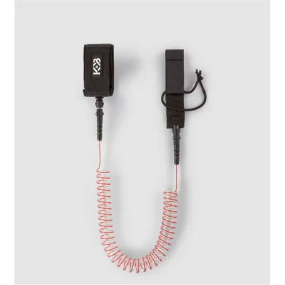 K&B Sport Coiled Paddle Foot Leash - Raspberry