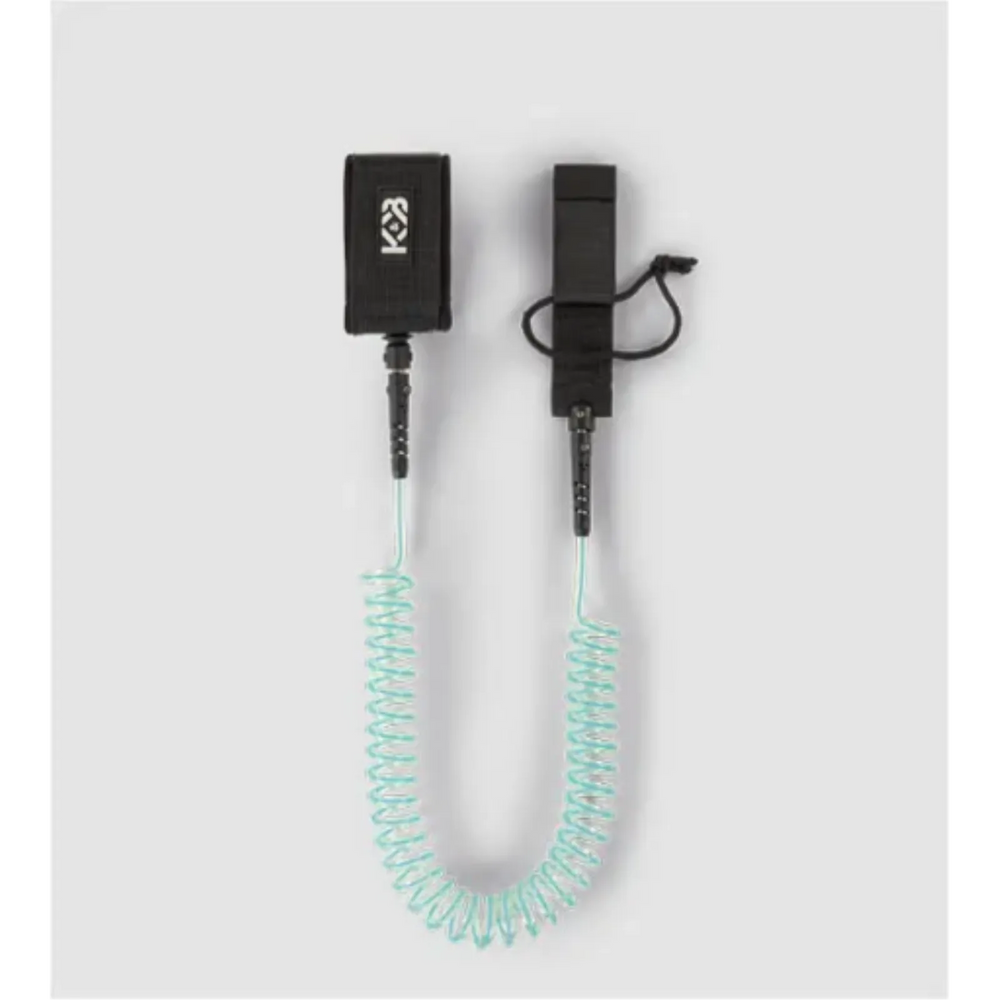 K&B Sport Coiled Paddle Foot Leash - Teal