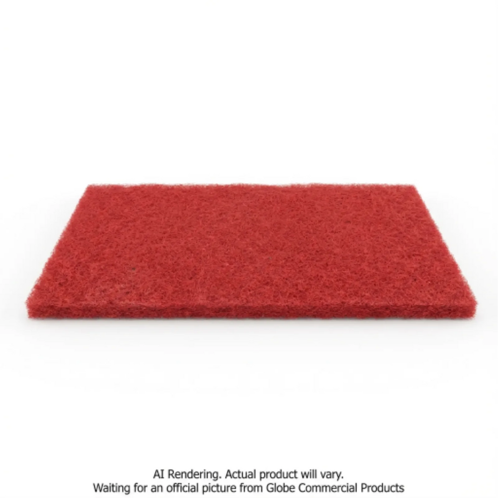 Red Buffing 14" x 28" Rectangular Floor Pad