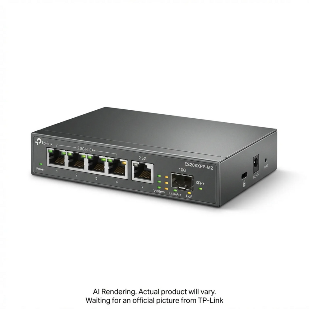 Omada 5-Port 2.5GBASE-T and 1-Port 10GE SFP+ Easy Managed Switch with 4-Port PoE++