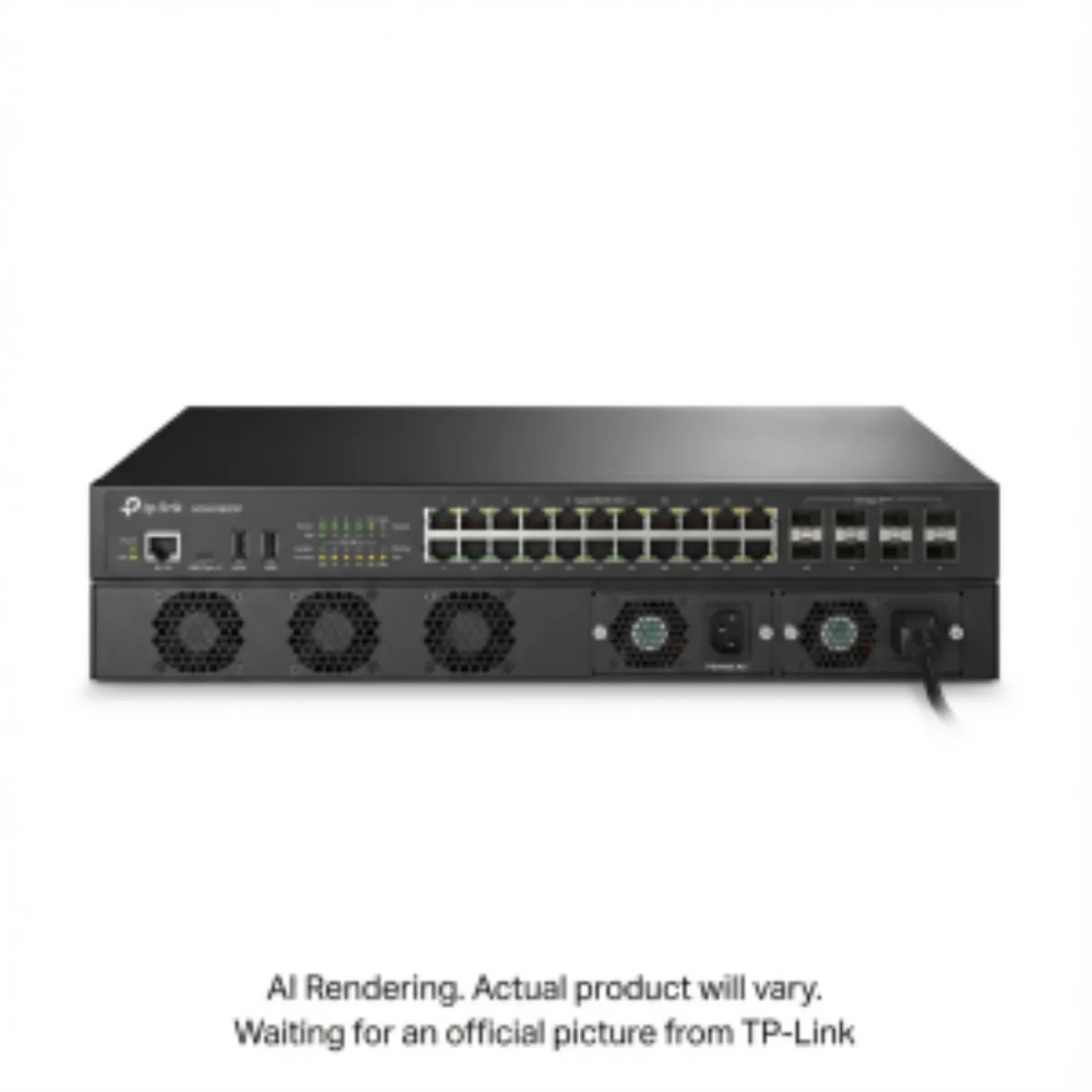 Omada 24-PortGigabit Stackable L3 Managed PoE+ Switch with 4 10GE SFP+ Slots