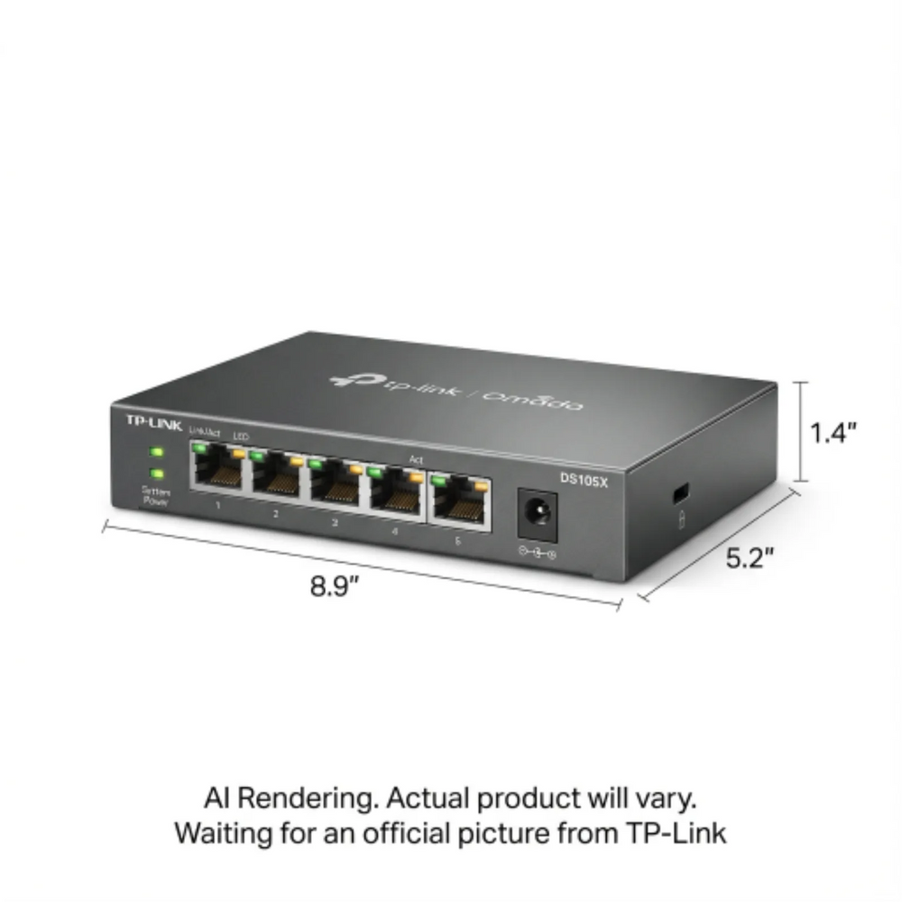 Omada 5-Port 10G Multi-Gigabit Desktop Switch
