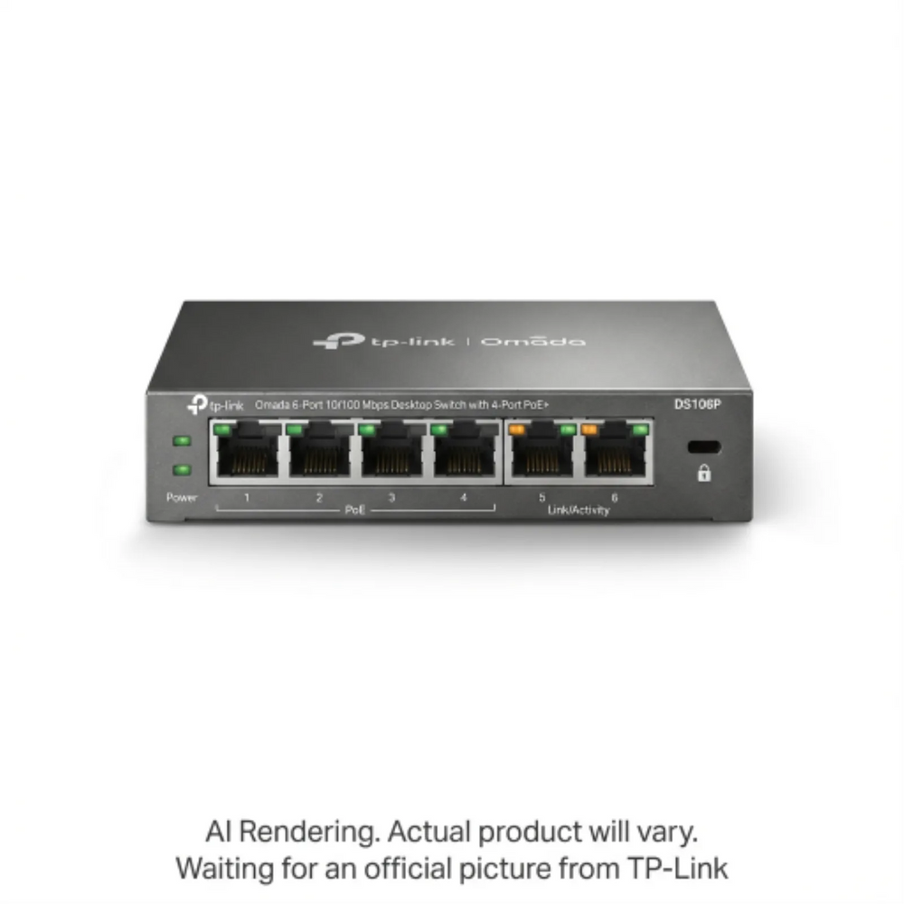 Omada 6-Port 10/100 Mbps Desktop Switch with 4-Port PoE+