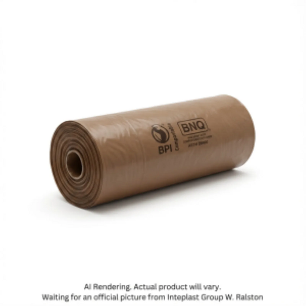 Compostable Bags 48" X 60" Cart Liner/ Doublure Bac Roulant Brown - 5 Bags