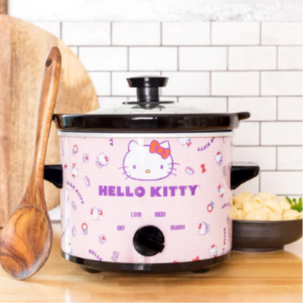 Hello Kitty 2-Quart Round Slow Cooker – Compact Sanrio Kitchen Appliance for Meals & Dips