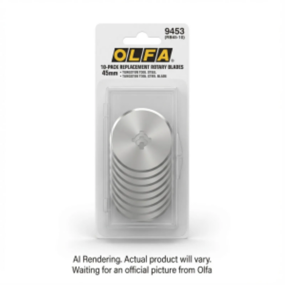 OLFA 45mm RB45-10 Tungsten Steel Rotary Blade, 10pk