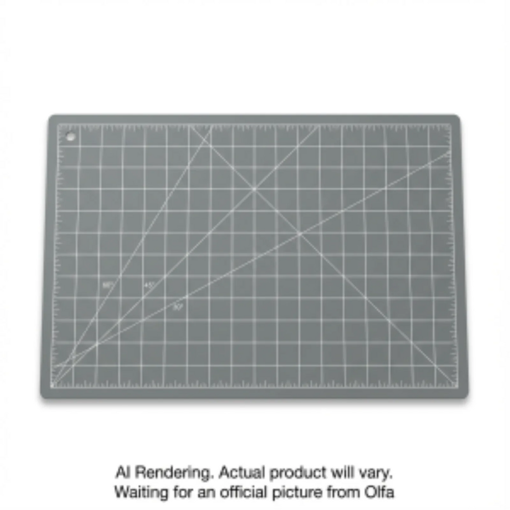 OLFA RM-CG-01/GRY 12" x 18" Double Sided Rotary Mat, Gray