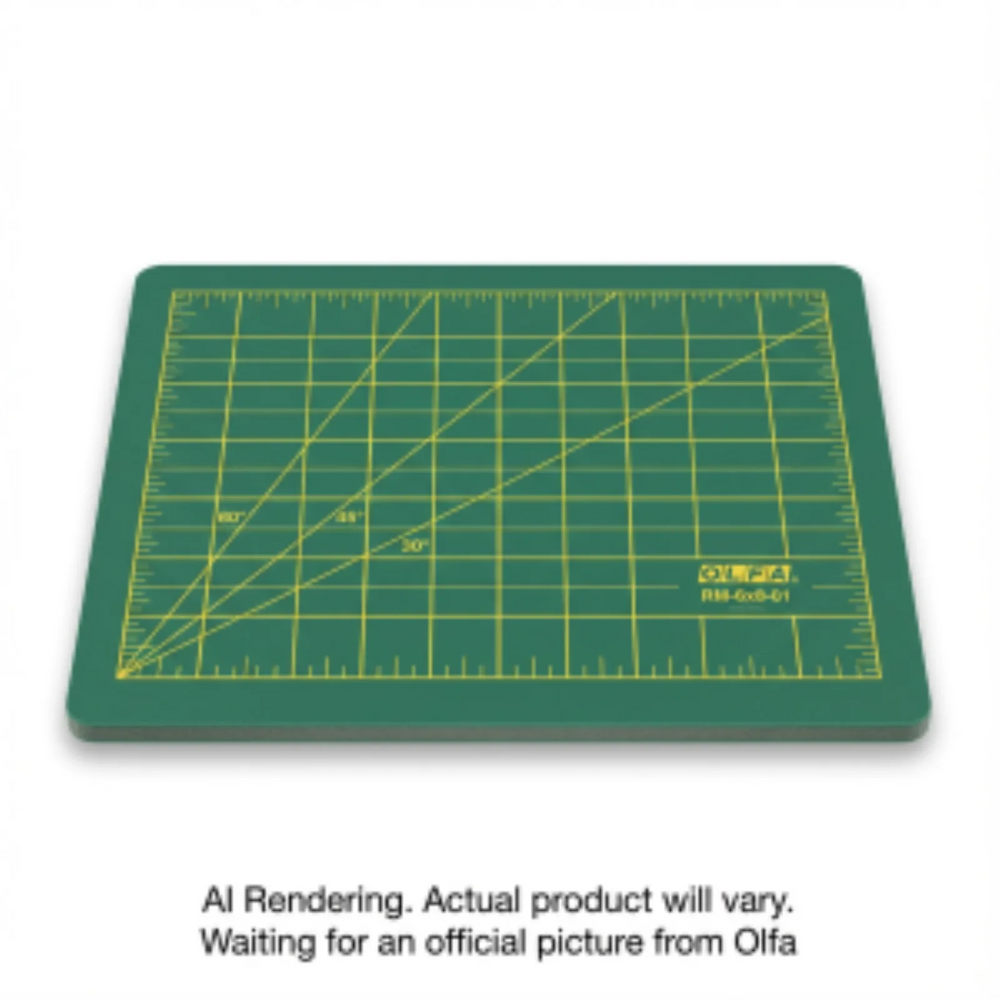 OLFA RM-6x8-01 6" x 8" Double Sided Rotary Mat, Green