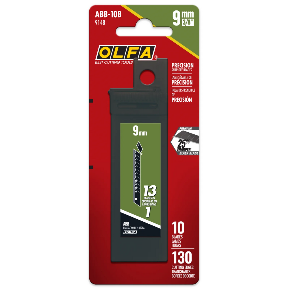 9mm ABB-10B Black Snap Blades, 10pk
