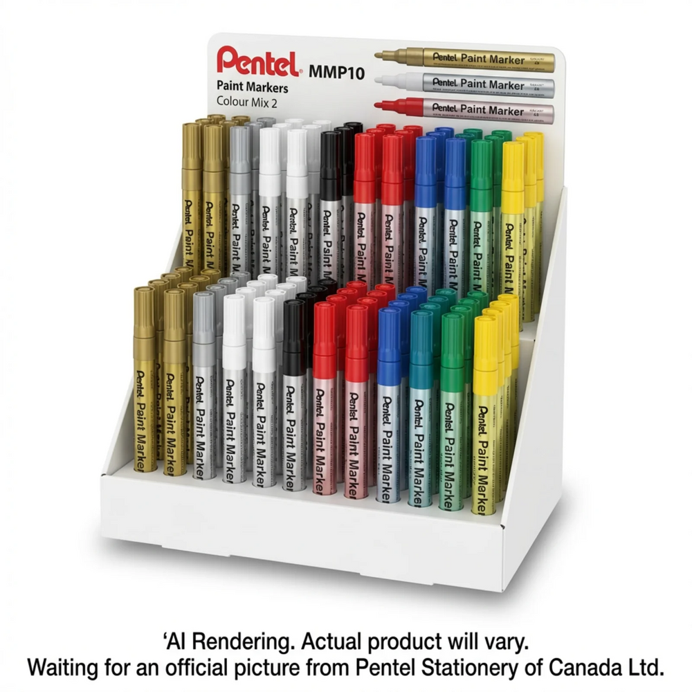 Pentel Paint Marker Display Colour Mix 2 6DZ Open Stock Display