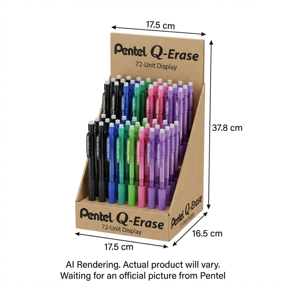 Pentel Q-Erase Mechanical Pencil Mixed 0.5mm and 0.7mm 6DZ Display