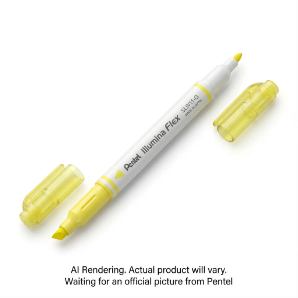 Illumina Flex Liquid Highlighter, Dual Tip Chisel and Bullet, Yellow Ink