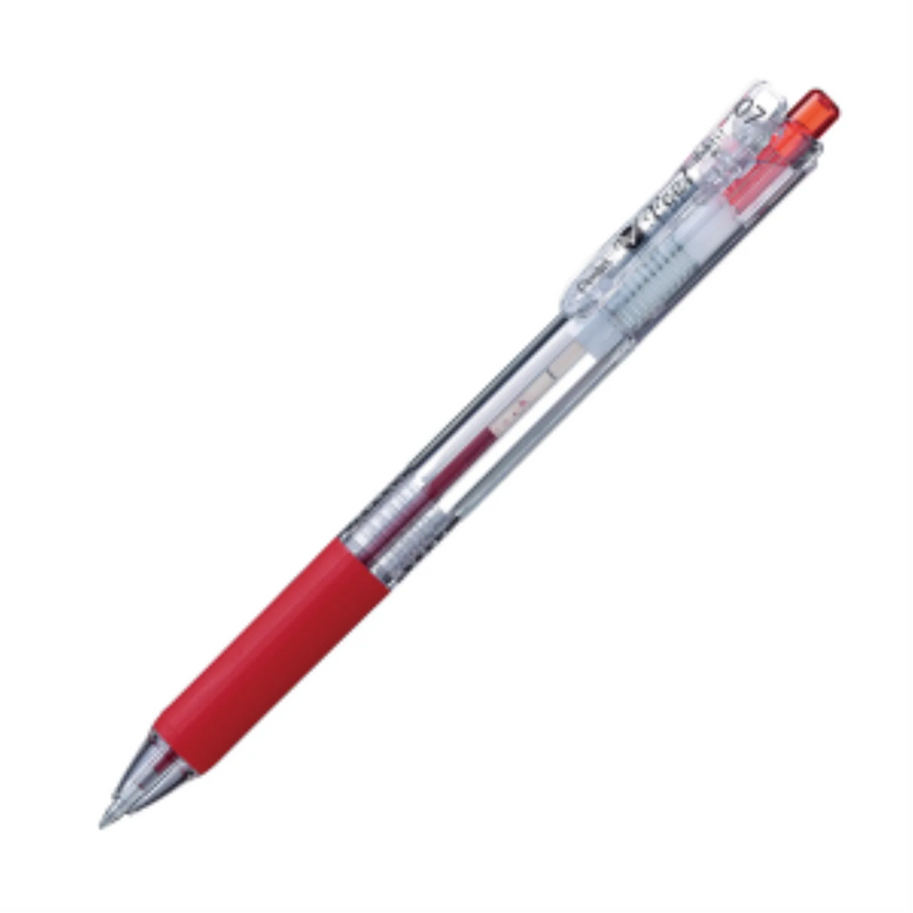 V Feel Retractable Ballpoint Pen, (0.7mm), Red Ink