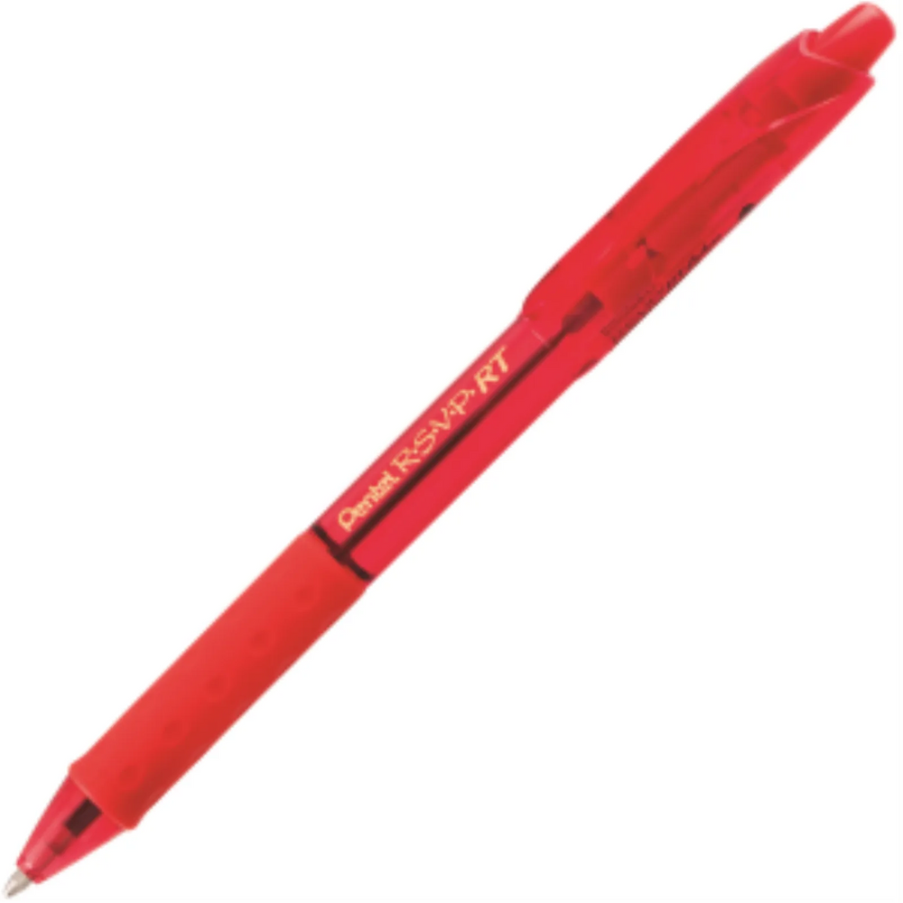 R.S.V.P. RT Colours Retractable Ballpoint Pen, (1.0mm), Red Barrel, Red Ink