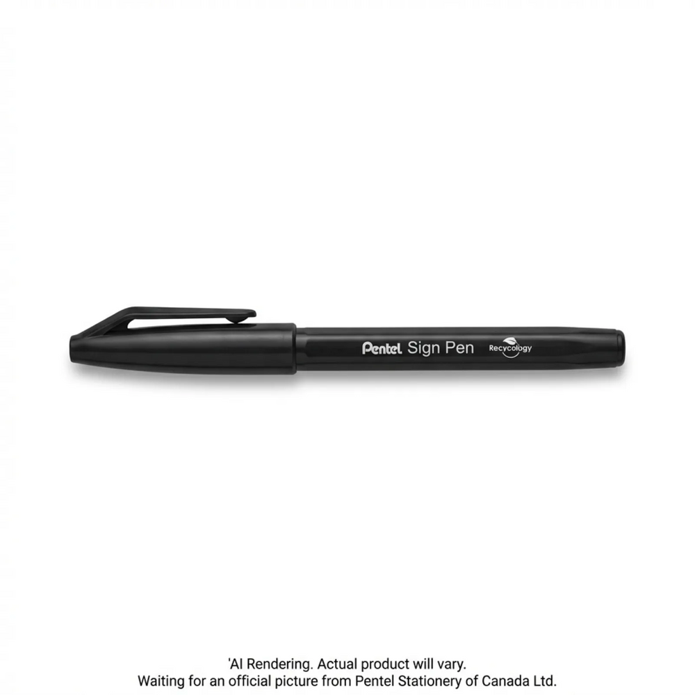 Pentel Arts Sign Pen Fiber-Tipped Pen, (2.0mm), Black Ink