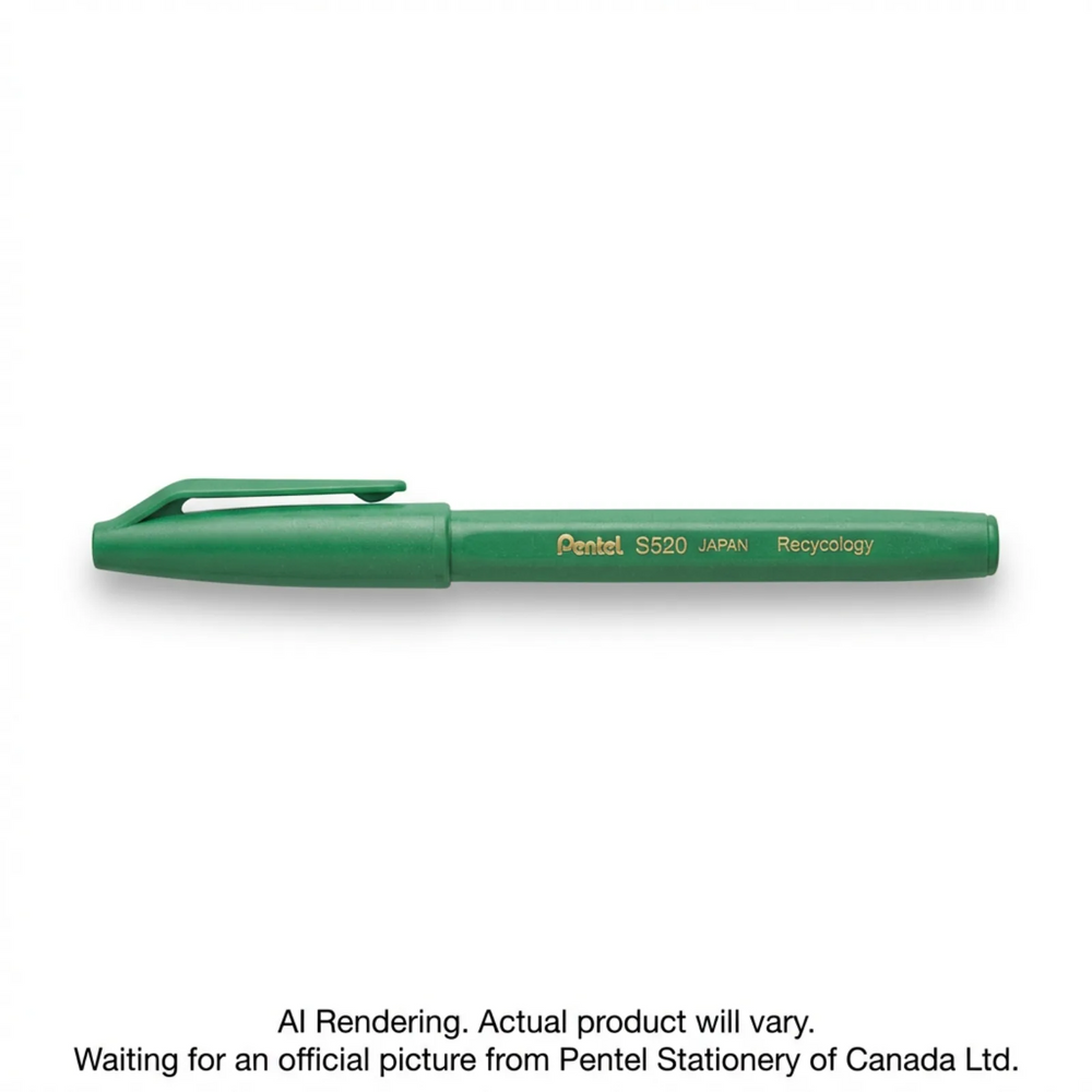 Pentel Arts Sign Pen Fiber-Tipped Pen, (2.0mm), Green Ink