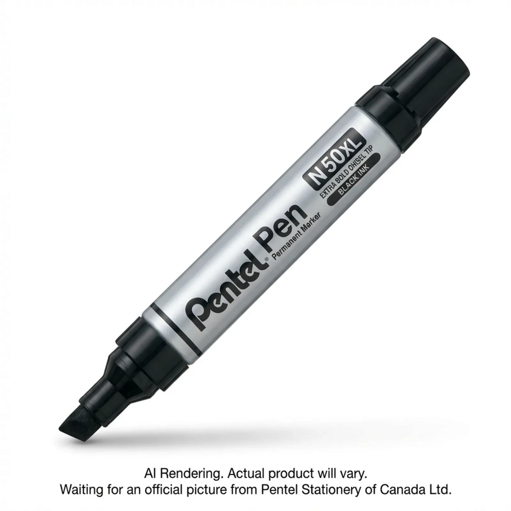 Pentel Pen Permanent Marker, Extra Bold Chisel Tip, Black Ink