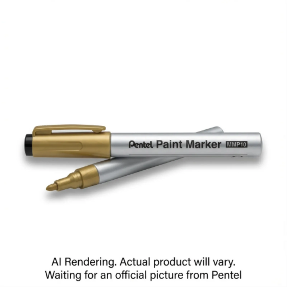 Pentel Paint Marker, Medium Point (4.5mm), Bullet Tip, Gold Ink