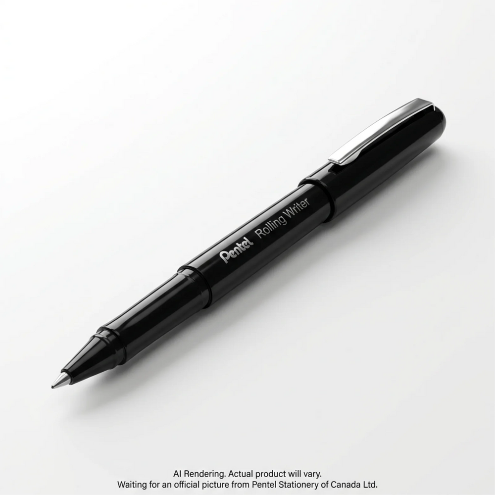 Pentel Rolling Writer Roller Ball Pen, (0.8mm), Black Ink