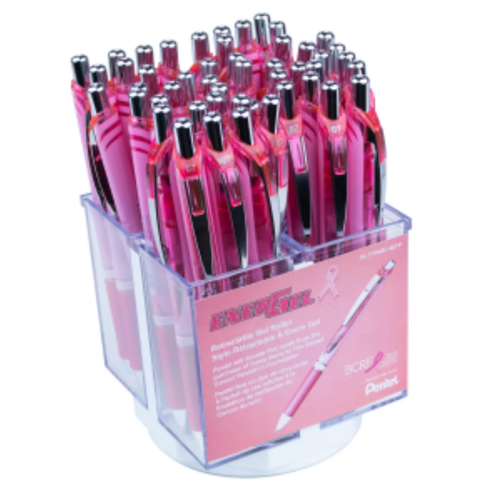 EnerGel Pink Retractable Gel Roller, (0.7mm), Open Stock Display, 48PCS