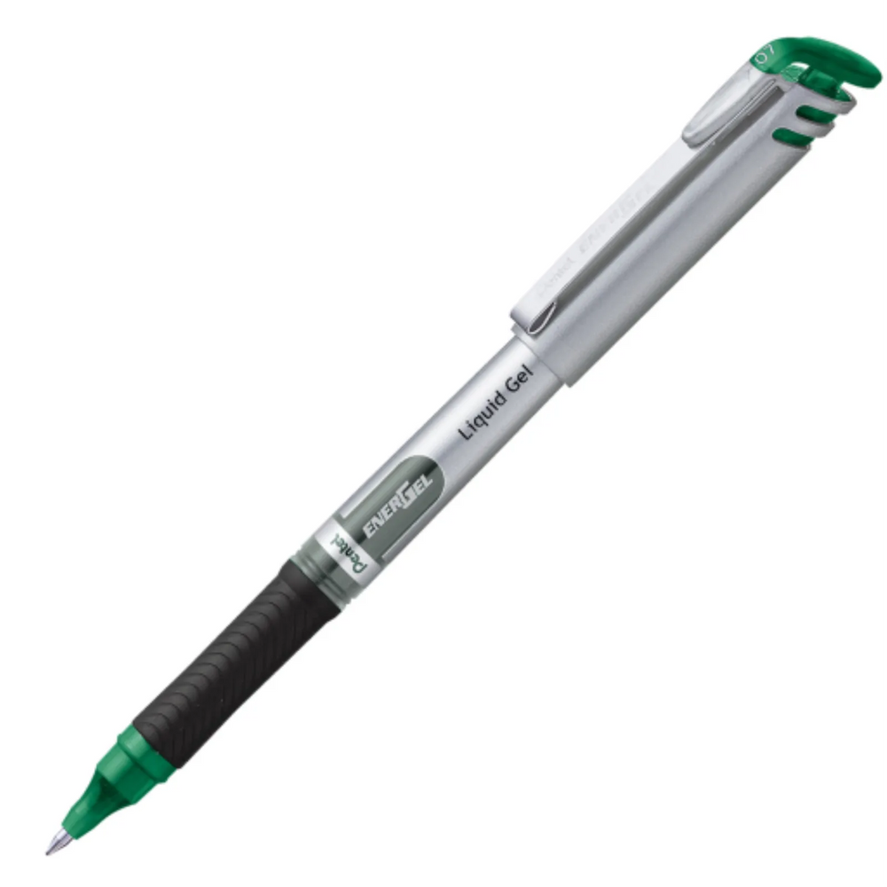 EnerGel Liquid Gel Pen, (0.7mm) Metal Tip, Capped, Green Ink