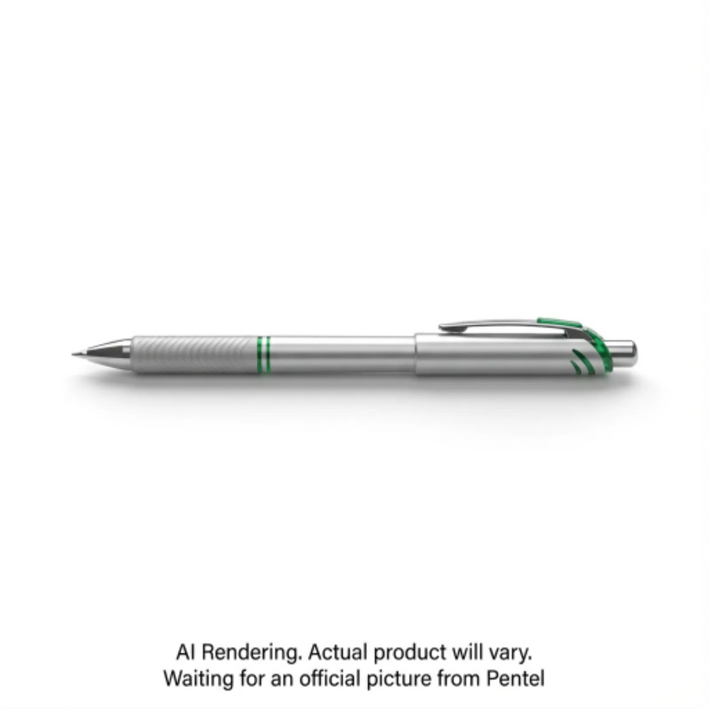 EnerGel Liquid Gel Pen, (0.7mm) Metal Tip, Capped, Green Ink