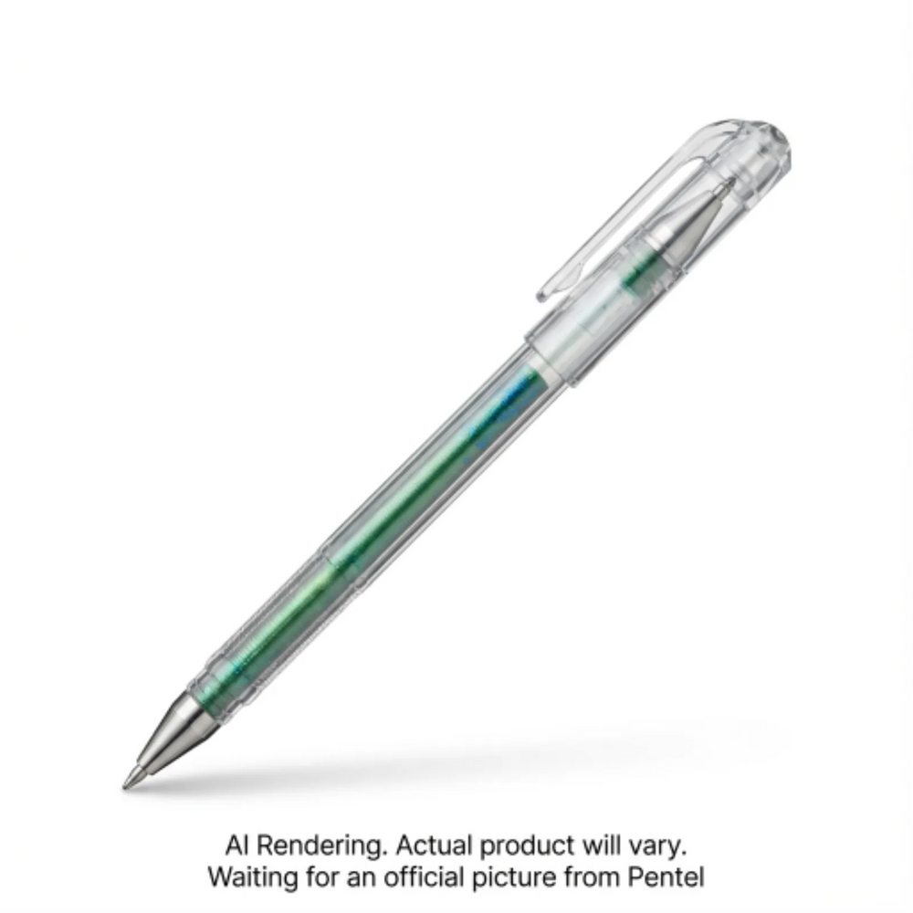 Hybrid Dual Metallic Gel Roller Pen (1.0mm), Green+Metallic Blue Ink