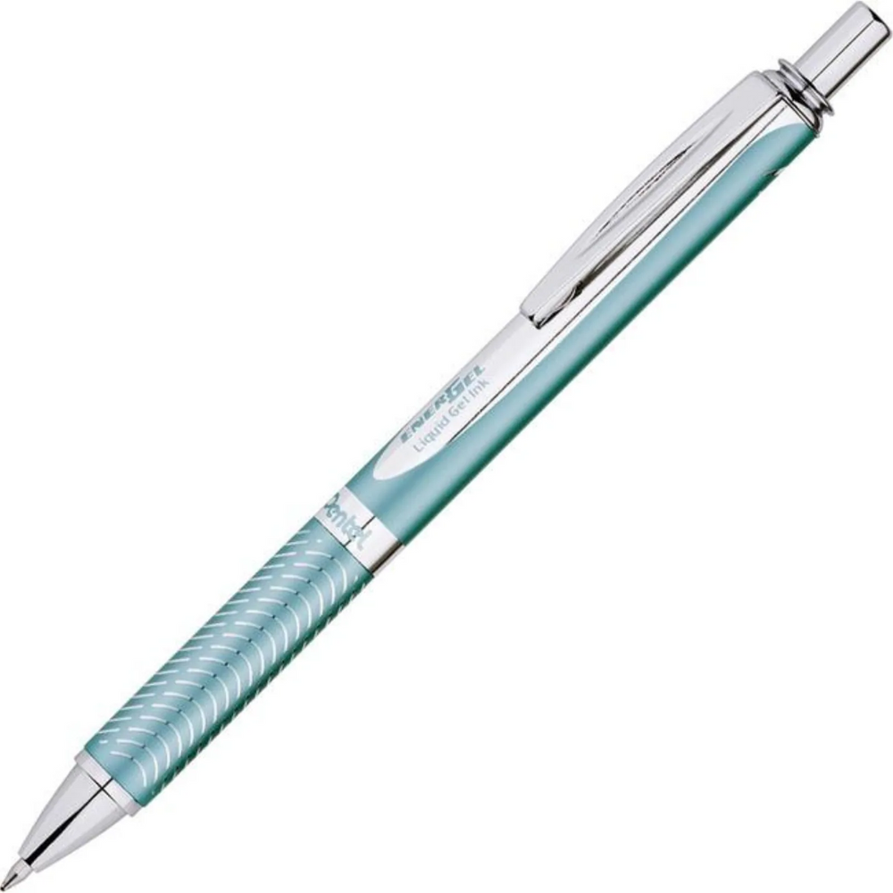 EnerGel Alloy Retractable Premium Liquid Gel Pen, (0.7mm) Aquamarine Barrel, Black Ink