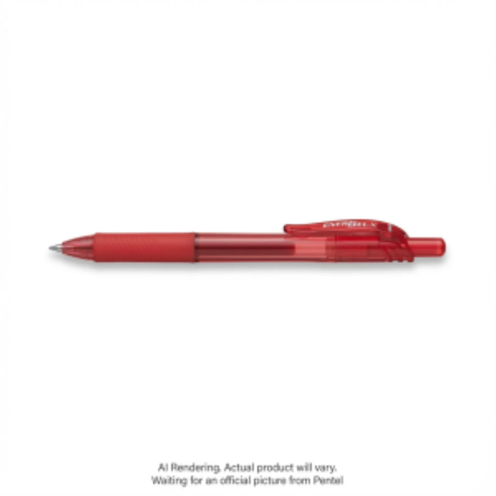 EnerGel-X Retractable Gel Roller, (1.0mm) Metal Tip, Red Ink