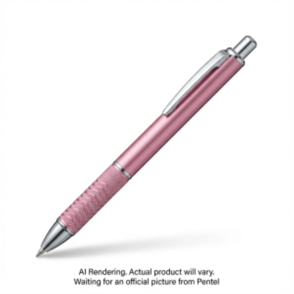 EnerGel Alloy Retractable Premium Liquid Gel Pen, (0.7mm) Metal Tip, Pink Barrel, Black Ink, 1PC Pack