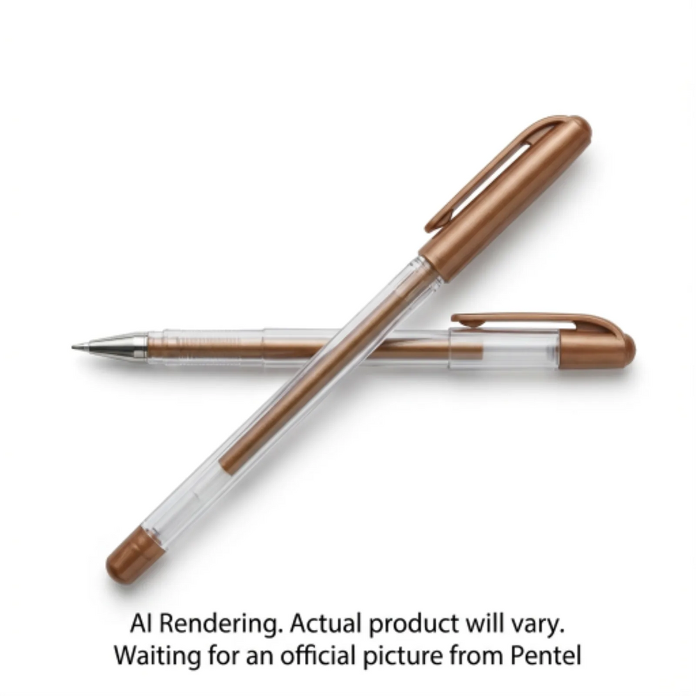 Pentel Arts Slicci Metallic (0.8mm) Needle Tip Med Gel Pen Bronze Metallic Ink