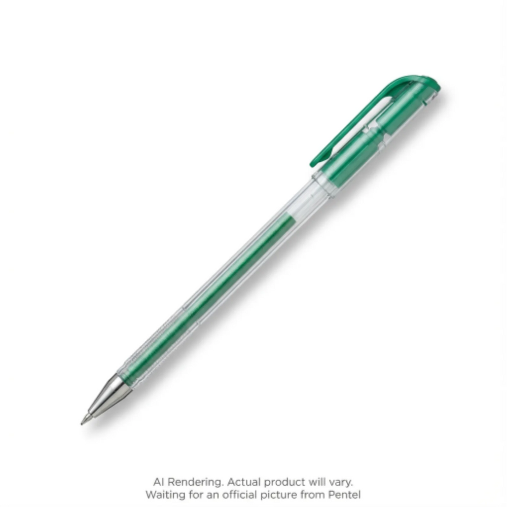 Pentel Arts Slicci Metallic (0.8mm) Needle Tip Med Gel Pen Green Metallic Ink