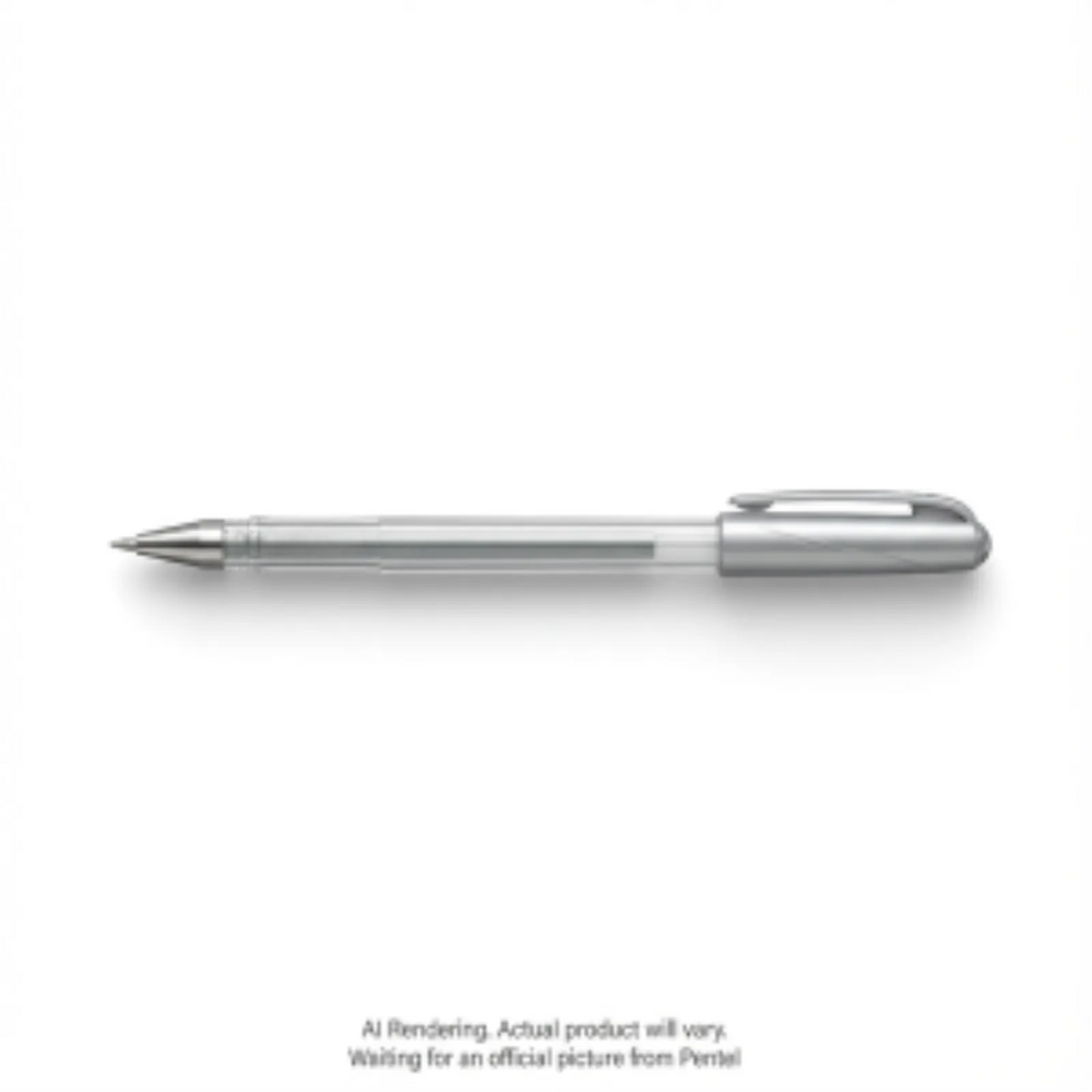 Pentel Arts Slicci Metallic (0.8mm) Needle Tip Med Gel Pen Silver Metallic Ink
