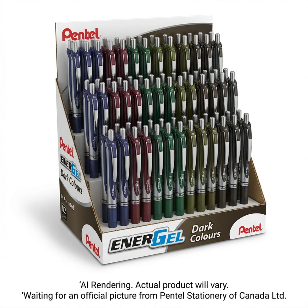 Pentel EnerGel Dark Colours 0.7mm Assorted Ink 4DZ Display