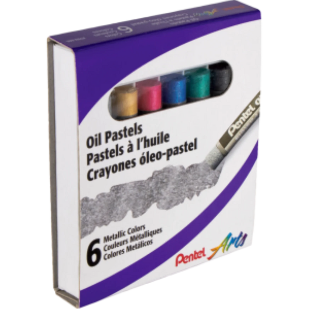 Pentel Arts Metallic Oil Pastels - 6 Colour Set