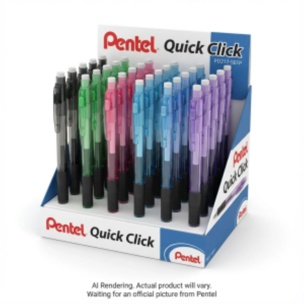 Quick Click Retractable Mechanical Pencil (0.7mm) Assorted Open Stock Display, 60PCS