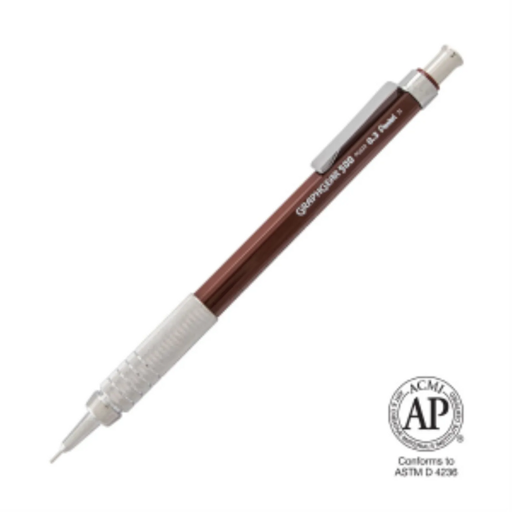 GraphGear 500 Mechanical Drafting Pencil (0.3mm), Brown Barrel